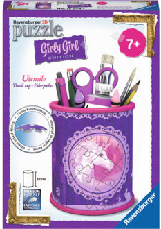 Ravensburger Girly Girl pennenbak eenhoorn 3D puzzel, 54 stukjes