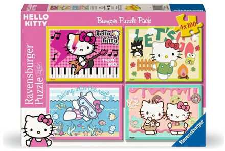 Ravensburger Hello Kitty Puzzle 4-Pack Let's Go, Hello Kitty! (4x100 Pieces)
