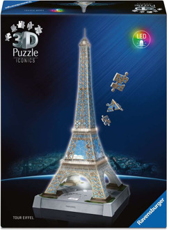 Ravensburger Iconics 3D Puzzel - Eiffel Tower with Light (216 stukjes)