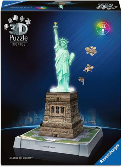 Ravensburger Iconics 3D Puzzel - Statue of Liberty with Lights (108 stukjes)