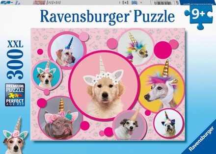 Ravensburger Kinderpuzzel 300 stukjes Schattige eenhoorn-honden