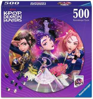 Ravensburger KPop Demon Hunters Round Jigsaw Puzzle For the fans! (500 Pieces)