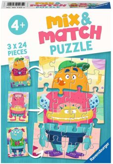 Ravensburger Mix & Match puzzel Grappige monsters  - 3 x 24 stukjes - kinderpuzzel