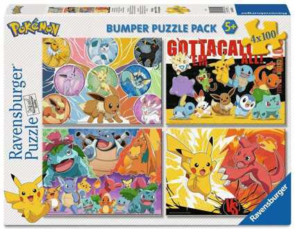 Ravensburger Pokémon Puzzle 4-Pack Pokémon Buddies (4x100 Pieces)