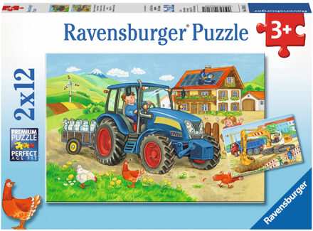 Ravensburger Puzzel bouwplaats en boerderij