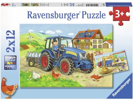 Ravensburger Puzzel bouwplaats en boerderij