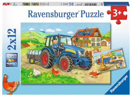 Ravensburger Puzzel bouwplaats en boerderij