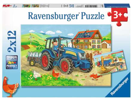 Ravensburger Puzzel bouwplaats en boerderij