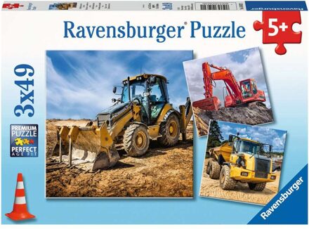 Ravensburger puzzel Bouwvoertuigen 3x49