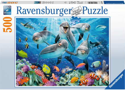 Ravensburger puzzel dolfijnen in het koraalrif - 500 stukjes