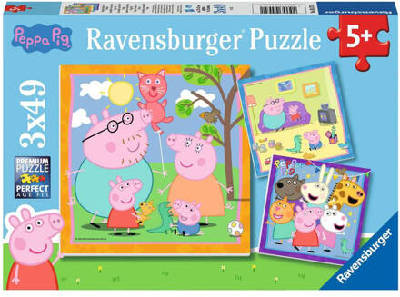 Ravensburger puzzel Familie en vrienden van Peppa Pig - 3 x 49 stukjes