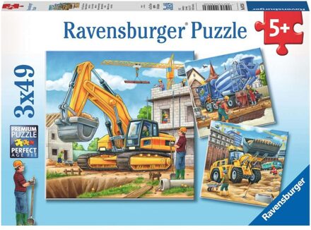 Ravensburger puzzel grote bouwvoertuigen - 3 x 49 stukjes