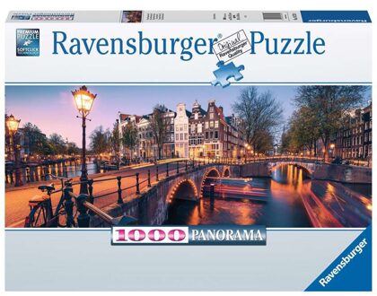 Ravensburger Puzzel Panorama Puzzles 1000 stukjes Avond in Amsterdam