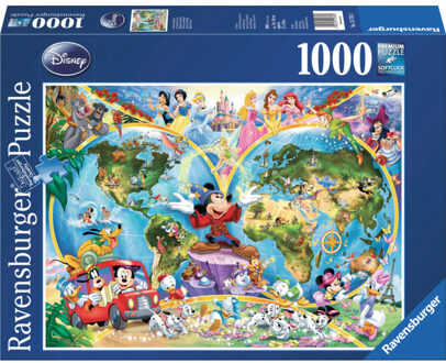 Ravensburger Puzzel Ravensburger Disneys Wereldkaart 1000 stukjes