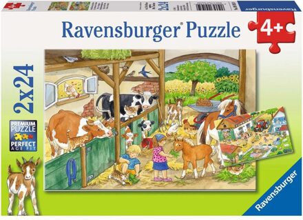 Ravensburger puzzel vrolijk boerderijleven - 2 x 24 stukjes