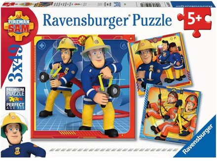Ravensburger Puzzels 3x49 stukjes Onze held Sam de brandweerman
