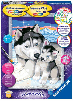 Ravensburger Schilderen op nummer Huskies