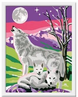 Ravensburger Schilderen op Nummer - Wolvin met Welpen