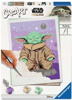 Ravensburger Star Wars: The Mandalorian CreArt Painting by Numbers Meditating Grogu