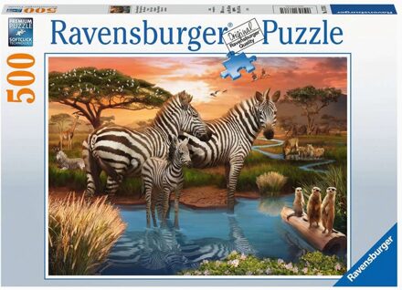Ravensburger Zebra's Bij De Drinkplaats Puzzel (500 stukjes)