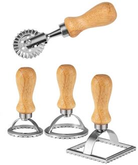 Ravioli Cutter Set Pasta Druk Keuken Attachment Kit Ravioli Maker Mold Tool Ravioli Stempel Set Gebak Wiel Set Cakevorm 4stk