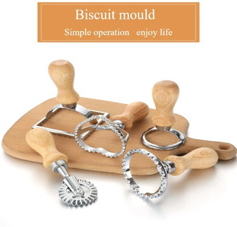 Ravioli Maker Paper Cutter Stamp Set Leading Dough Cutter With Wooden Handle And Stamping Stamp For Ravioli Pasta Dumplings