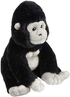 Ravnesden Pluche knuffel dier - Gorilla Aap - zwart/grijs - 18 cm