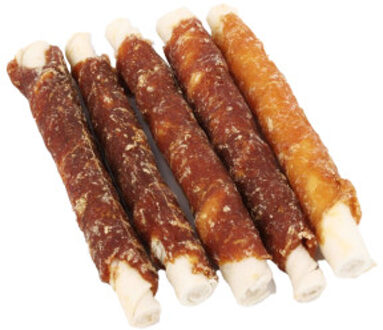 Rawhide Dog Chews - runderhuid rolsticks met kip (17 cm) 1 x 5 stuks