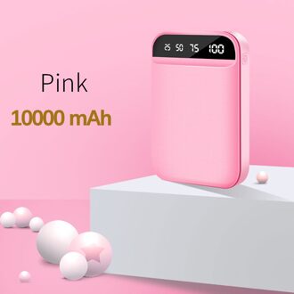 Raxfly Mini Power Bank Dual Draagbare Snel Opladen Batterij Powerbank 10000 Mah Reizen Digitale Display Poverbank Voor Iphone Xiaom 10000mAh roze