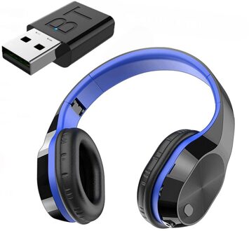 Raxfly T5 Bluetooth Hoofdtelefoon Zender Voor Tv Stereo Draadloze Koptelefoon Oordopjes Set W/Zender Adapter Voor Optische Digitale blauw launcher