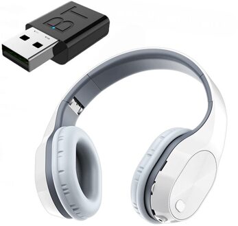 Raxfly T5 Bluetooth Hoofdtelefoon Zender Voor Tv Stereo Draadloze Koptelefoon Oordopjes Set W/Zender Adapter Voor Optische Digitale wit launcher