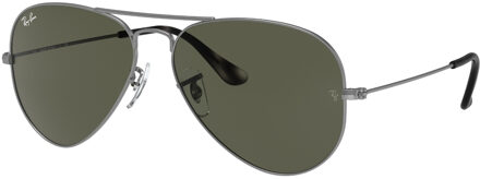 Ray-Ban Aviator groene lens grijze zonnebril Grijs