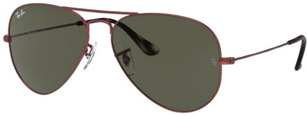 Ray-Ban Aviator groene lens rode zonnebril Rood