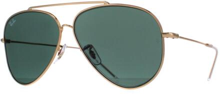 Ray-Ban Aviator Unisex Goud Groen RB0101S Achterzijde - One Size