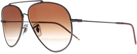 Ray-Ban Aviator Unisex Gunmetal Brown Gradient RB0101S Aviator Achterzijde - maat Grijs