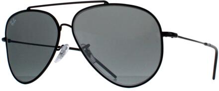 Ray-Ban Aviator Unisex Zwart Zilver Spiegel RB0101S Aviator Achterzijde - One Size
