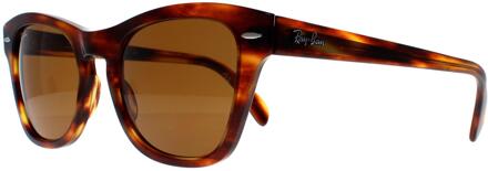 Ray-Ban RB0707S 954/33 gestreepte zonnebril havana bruin
