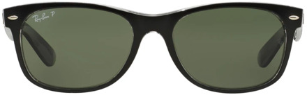 Ray-Ban RB2132 605258 - zonnebril - New Wayfarer (Color Mix) - Top Black On Transparent/Green - Polarized - 55mm