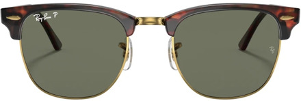 Ray-Ban Rb3016 Zonnebril Clubmaster Classic Gepolariseerd Ray-Ban , Green , Dames - 55 Mm,49 Mm,51 MM