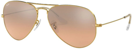 Ray-Ban RB3025 001/3E - zonnebril - Aviator (Gradiënt) - Goud / Zilver-Roze Spiegel - 55mm