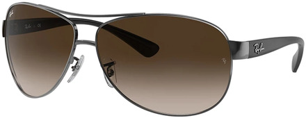 Ray-Ban RB3386 004/13 - zonnebril - Staalgrijs-Zwart / Bruin Gradiënt - 63mm