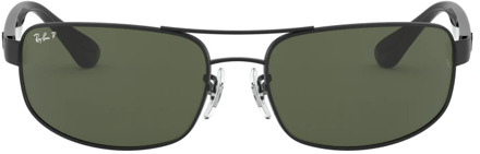 Ray-Ban RB3445 002/58 - zonnebril - Zwart / Groen Klassiek G-15 - Gepolariseerd - 64mm