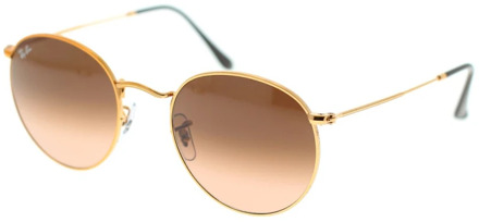 Ray-Ban RB3447 9001A5 - Round Metal - zonnebril - Brons-Koper / Roze-Bruin Gradiënt - 53mm