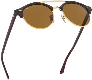 Ray-Ban RB4346 990/33 - Clubround (Double Bridge) - zonnebril - Tortoise / Bruin Klassiek B-15 - 51mm