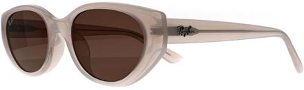 Ray-Ban RB4457D Bio Based 678673 gepolijste opaal beige donkerbruine zonnebril - maat
