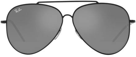 Ray-Ban Revolutionaire zonnebril met aviator montuur en zilveren gespiegelde lenzen Ray-Ban , Black , Heren - 62 Mm,59 MM