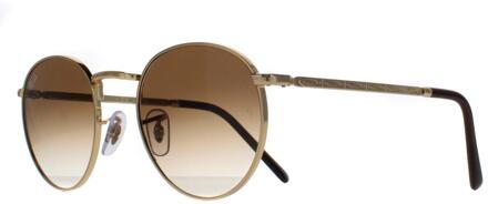 Ray-Ban Rond Unisex Goud Bruin Kleurverloop RB3637 Nieuw Rond - One Size