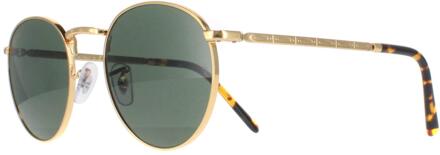 Ray-Ban Rond Unisex Goud Groen RB3637 Nieuw Rond - One Size