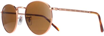 Ray-Ban Rond Unisex Roségoud Bruin RB3637 Nieuw Rond - maat