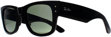 Ray-Ban Vierkant Unisex Gepolijst Zwart Groen Gepolariseerd RB0840S Mega Wayfarer - One Size